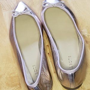 TALBOTS Rose Gold Metallic Ballet Flats